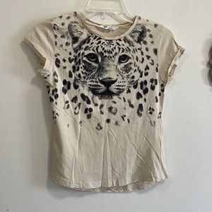 H&M Leopard Print Girls T-shirt Size 12-14years